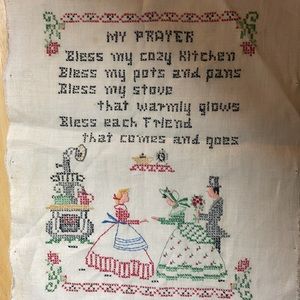 Handmade cross stitch tapestry not framed